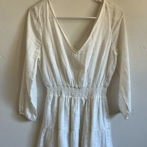 Hollister White Eyelet Long Sleeve Mini Dress Size Small